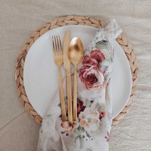 Vintage Rose Napkin Table Setting